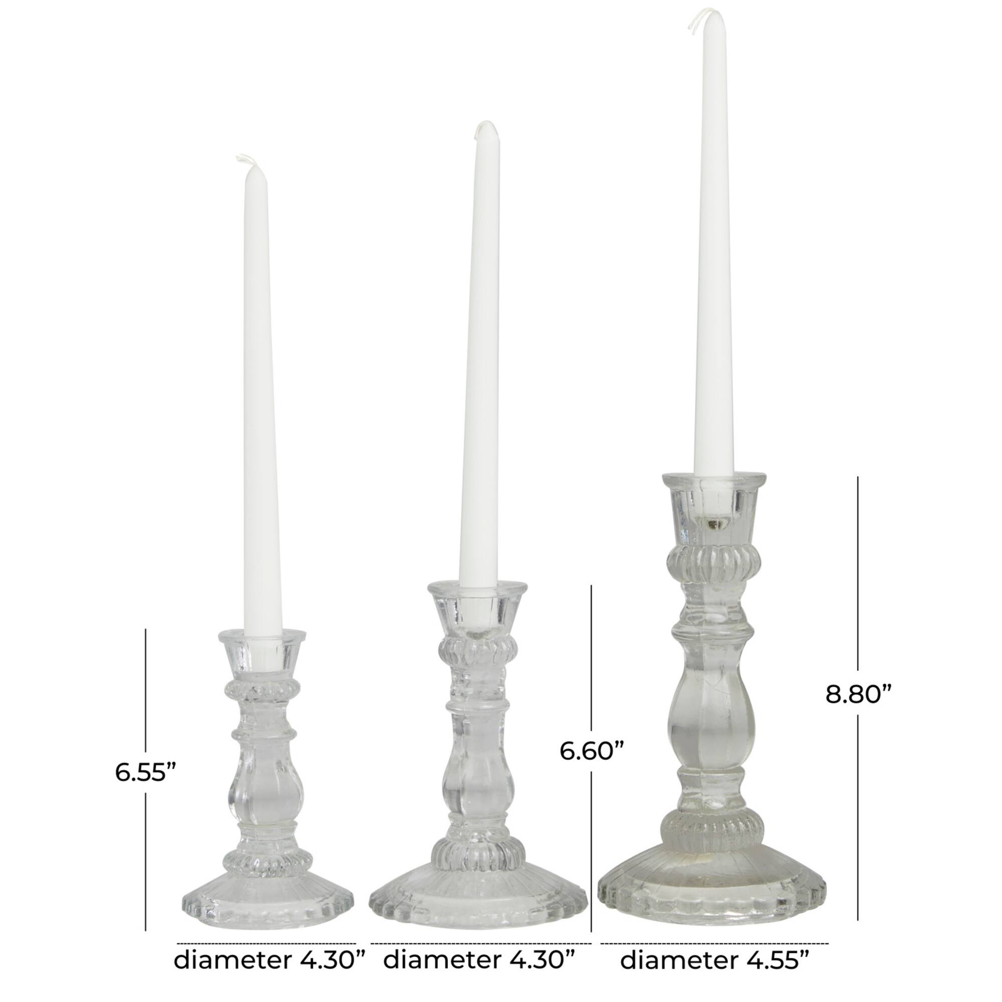 Clear Glass Candle Holder Set